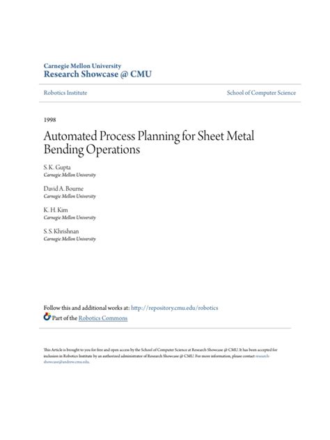 Automated process planning for sheet metal bending operations